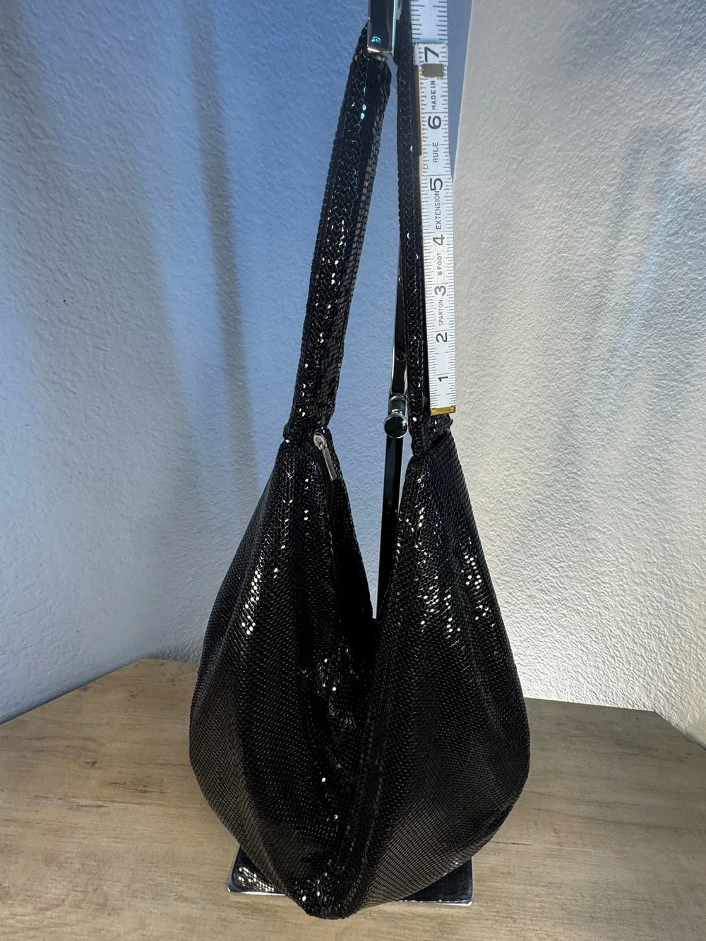 Muche et Muchette Black Metal Mesh Hobo Bag Sculptural Statement Shoulder NWOT